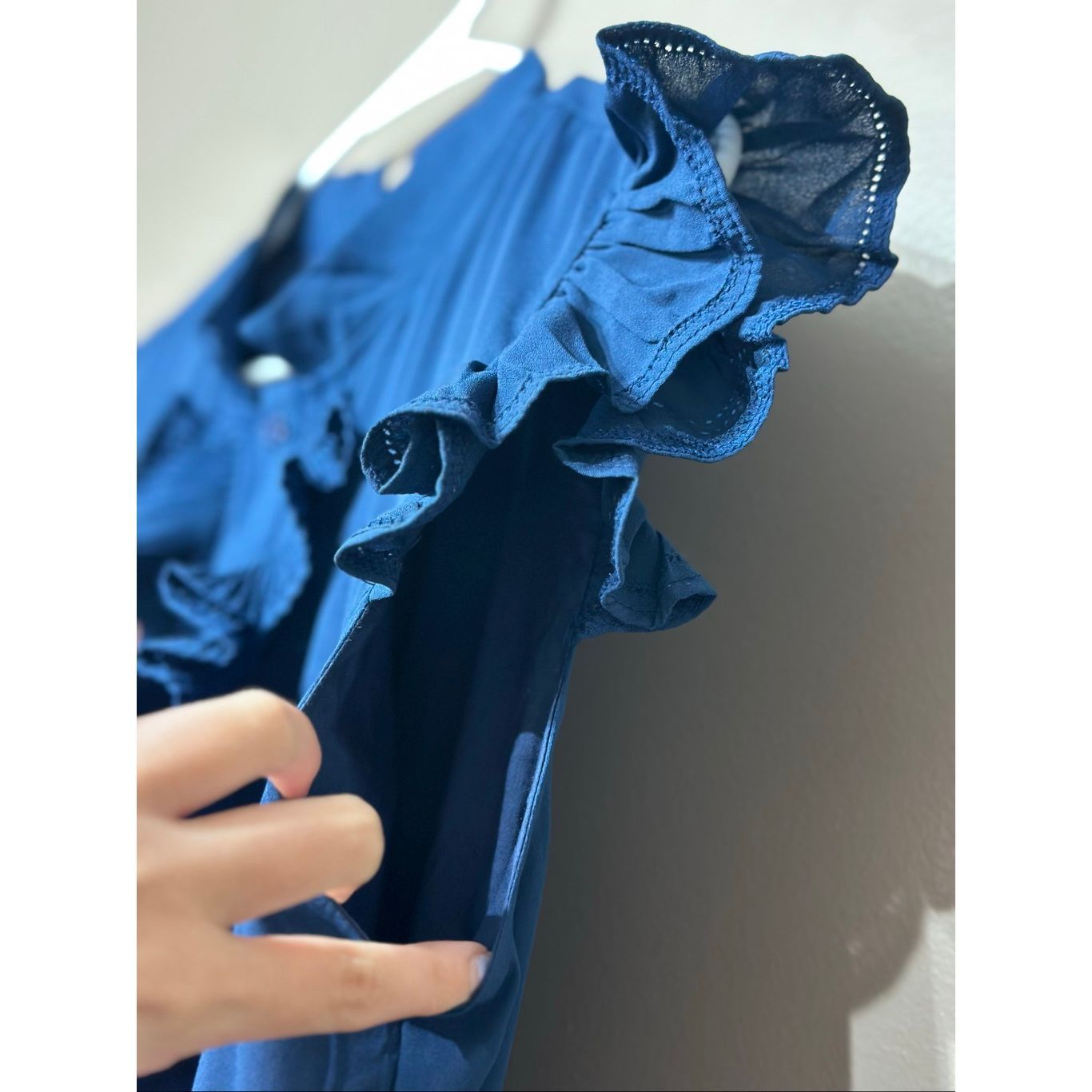 Nwt Trish Scully Blue Ruffle Pleated Sleeveless Midi Dress Women's Size 10us — image 3 of 8